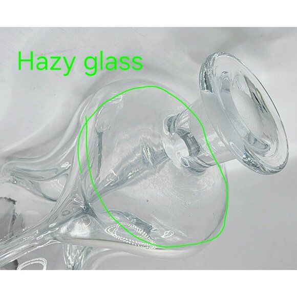 VTG Holmegaard Kluk Alcohol Decanter Danish Stopper Pinch Art Glass Blue Tint - Picture 10 of 15